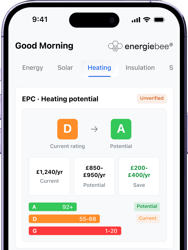 energie bee app screen
